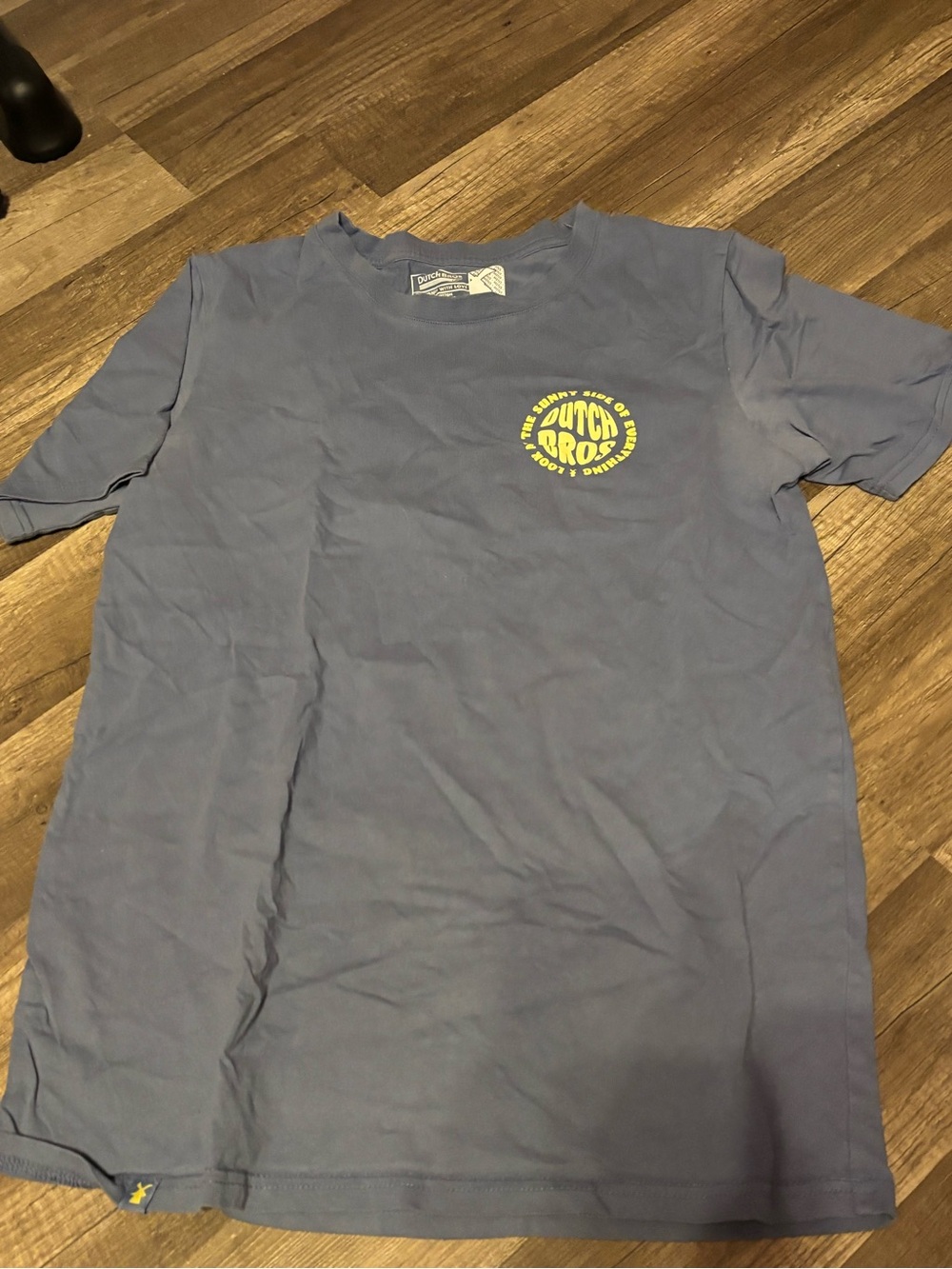 Dutch Bros Medium Tee in Faded Blue with Cream Label